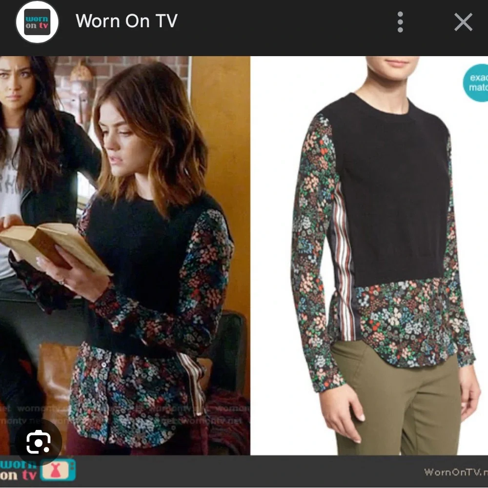 Veronica Beard Mellow Mixed-Media Cashmere Sweater ASO Lucy Hale - Picture 1 of 11